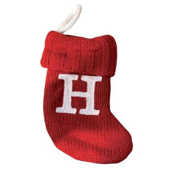 Wondershop Monogram Mini Christmas Stocking Letter H Red Knit - Picture 1 of 1